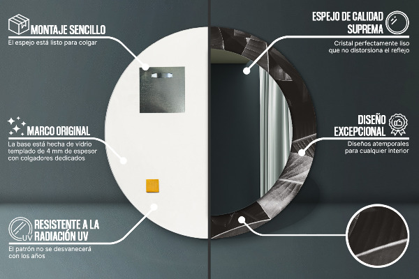 Runder spiegel mit dekoration Tropische Palmen