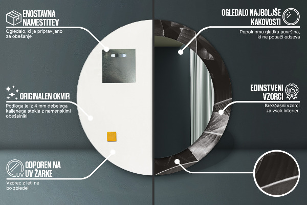 Runder spiegel mit dekoration Tropische Palmen