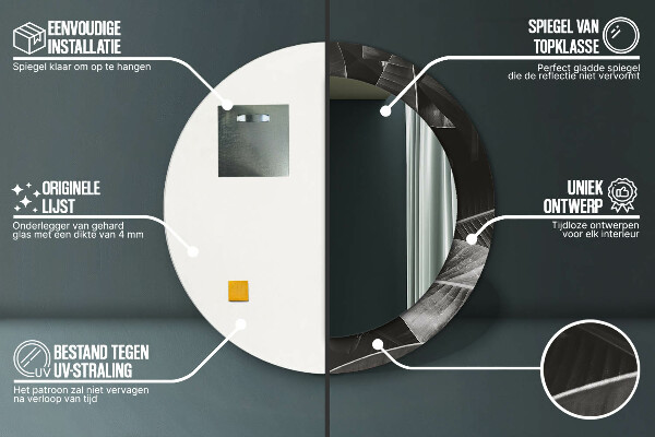 Runder spiegel mit dekoration Tropische Palmen