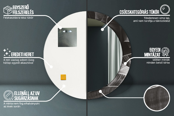 Runder spiegel mit dekoration Tropische Palmen