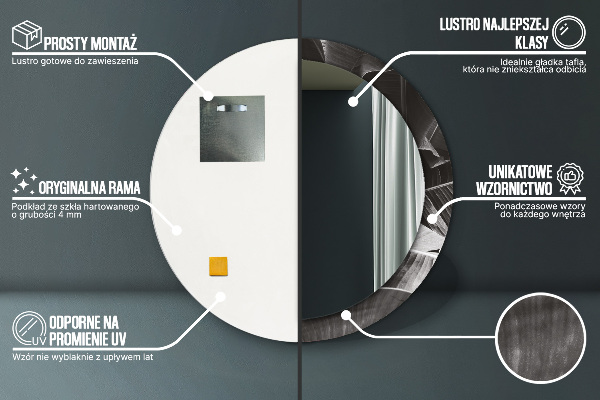 Runder spiegel mit dekoration Tropische Palmen