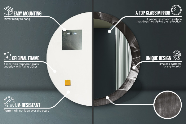 Runder spiegel mit dekoration Tropische Palmen