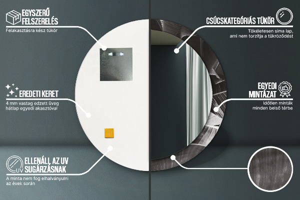 Runder spiegel mit dekoration Tropische Palmen