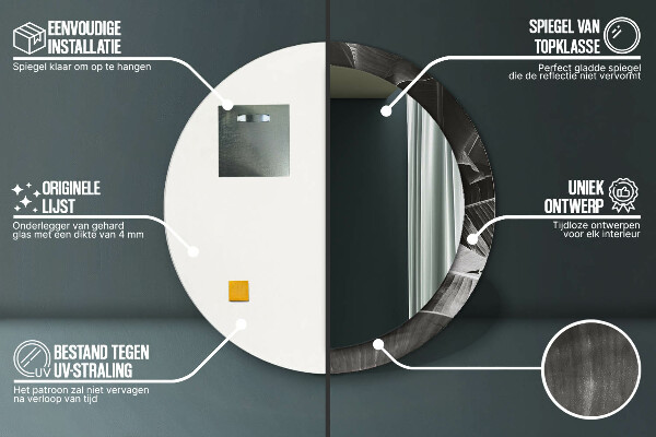 Runder spiegel mit dekoration Tropische Palmen