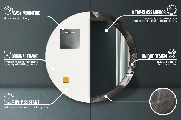 Runder spiegel mit dekoration Tropische Palmen