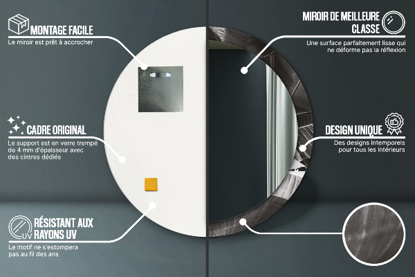 Runder spiegel mit dekoration Tropische Palmen