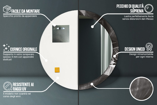 Runder spiegel mit dekoration Tropische Palmen