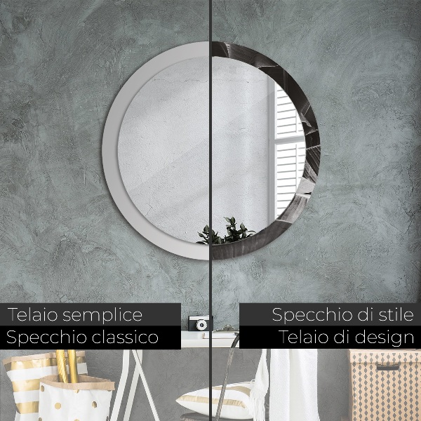 Runder spiegel mit dekoration Tropische Palmen