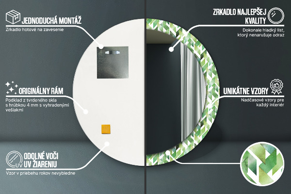 Runder spiegel mit dekoration Fischgrone