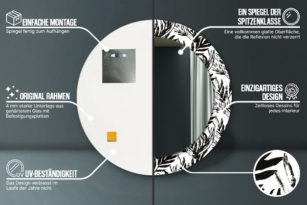 Runder spiegel mit dekoration Monster