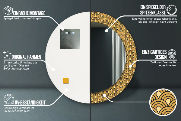 Runder spiegel aufdruck Deco Vintage