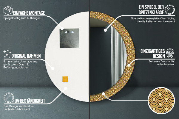 Runder spiegel aufdruck Deco Vintage