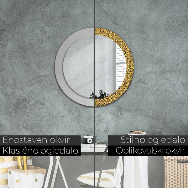 Runder spiegel aufdruck Deco Vintage