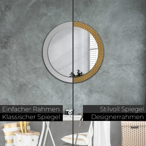 Runder spiegel aufdruck Deco Vintage