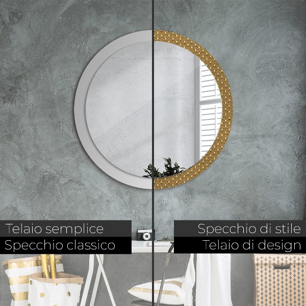 Runder spiegel aufdruck Deco Vintage