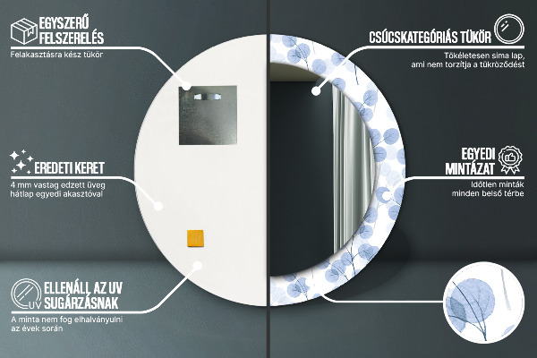 Runder spiegel aufdruck Lastzweige