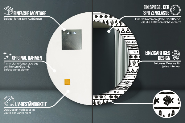 Runder spiegel aufdruck Boho Minimalist