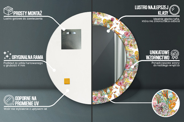 Runder spiegel aufdruck Der Traum vom Märchenland