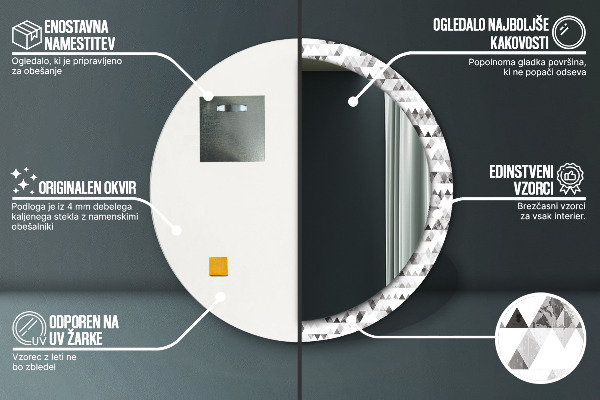 Runder spiegel aufdruck Regenbogen-Dreieck