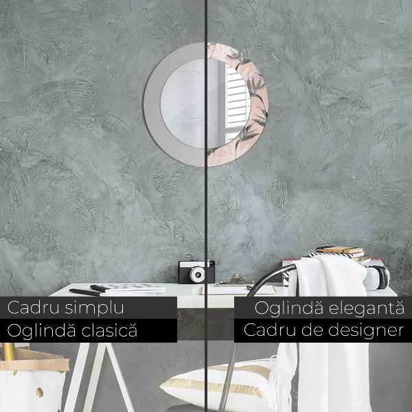 Runder spiegel mit dekoration Vogelparadies