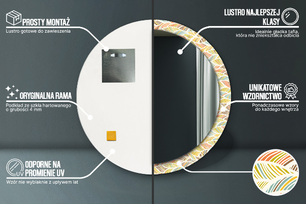 Runder spiegel mit dekoration Abstrakt