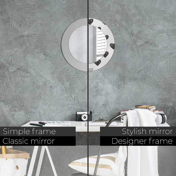 Runder spiegel mit dekoration Abstrakte Herzen