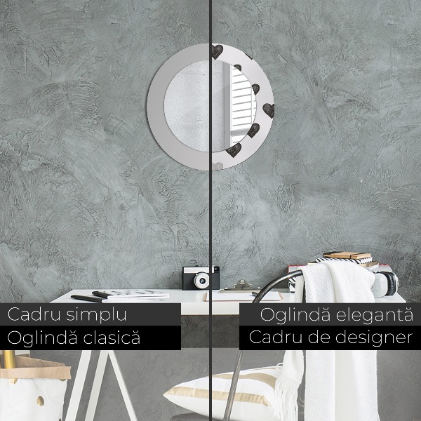 Runder spiegel mit dekoration Abstrakte Herzen