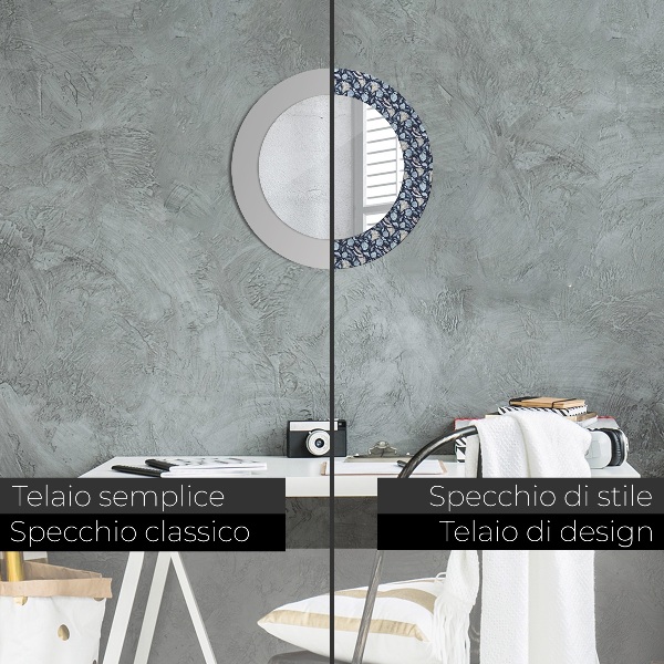 Runder spiegel mit dekorativem aufdruck Boho-Muster