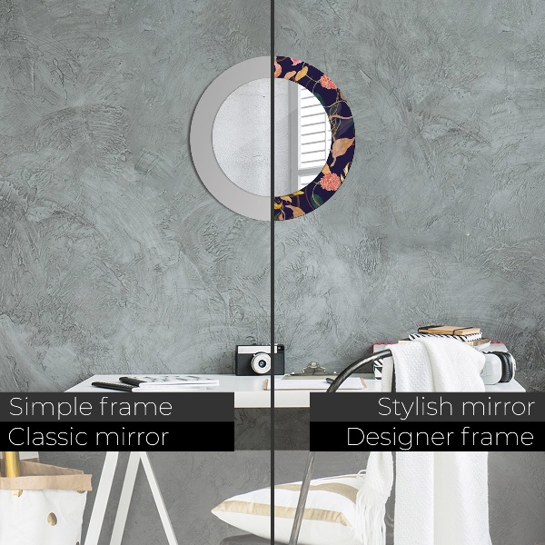 Runder spiegel aufdruck Aquarellpflanzen