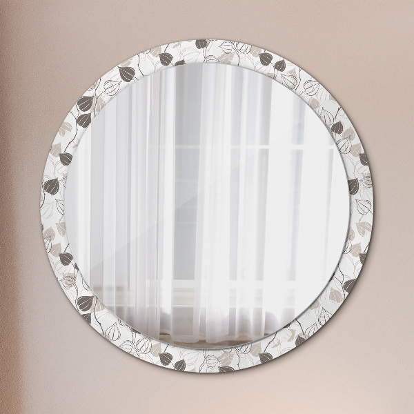 Runder spiegel aufdruck Abstrakte Blumen