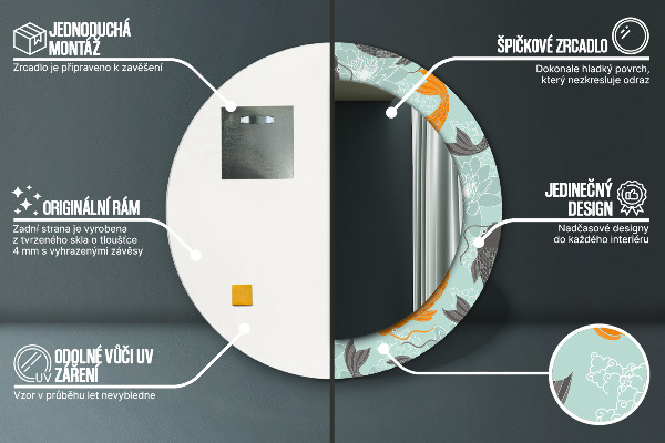 Runder spiegel mit dekoration Chinesischer Karpfen