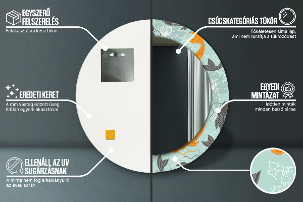 Runder spiegel mit dekoration Chinesischer Karpfen