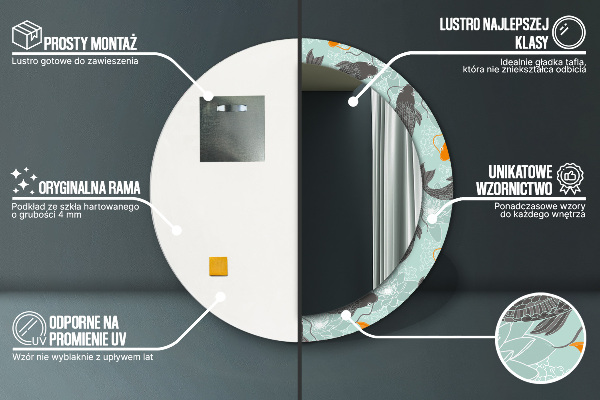 Runder spiegel mit dekoration Chinesischer Karpfen