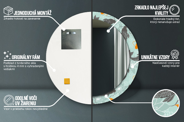 Runder spiegel mit dekoration Chinesischer Karpfen