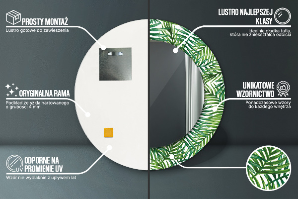 Runder spiegel mit dekoration Tropenpalme