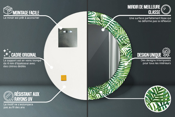 Runder spiegel mit dekoration Tropenpalme