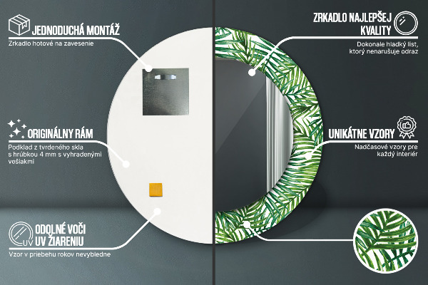 Runder spiegel mit dekoration Tropenpalme