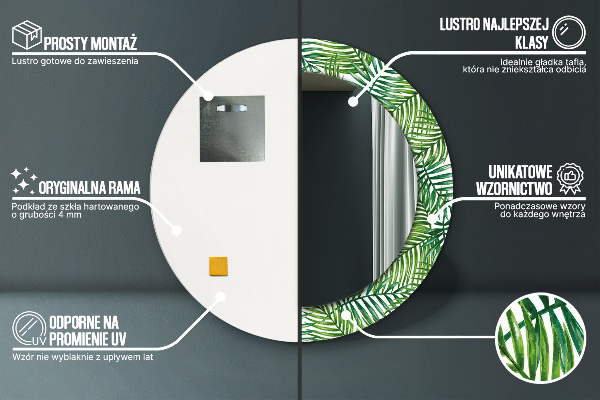 Runder spiegel mit dekoration Tropenpalme