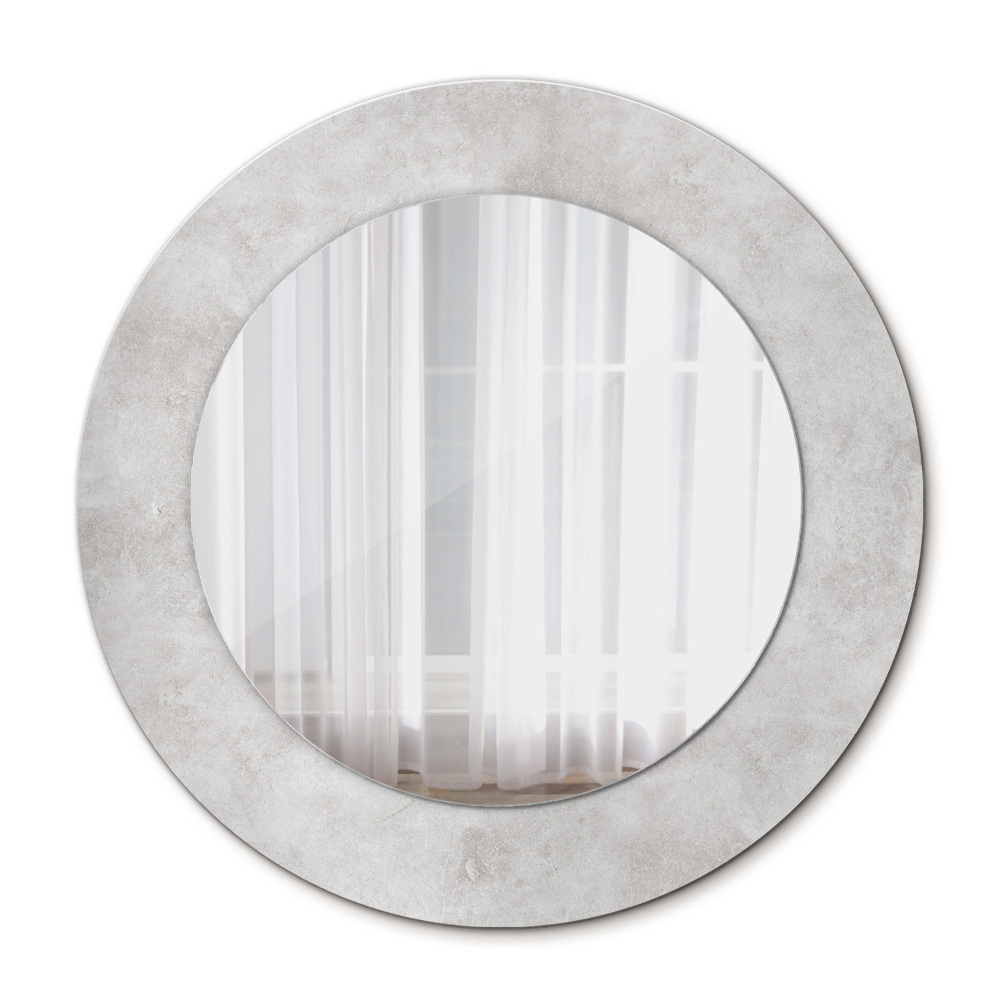 Runder spiegel mit dekorativem aufdruck Konkrete Textur