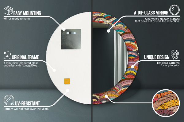 Runder spiegel aufdruck Bohemical Ornament