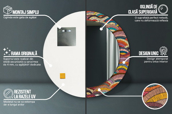 Runder spiegel aufdruck Bohemical Ornament