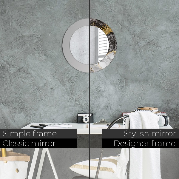 Runder spiegel aufdruck Marmor und Gold