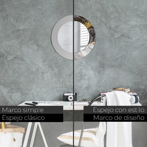 Runder spiegel aufdruck Marmor und Gold