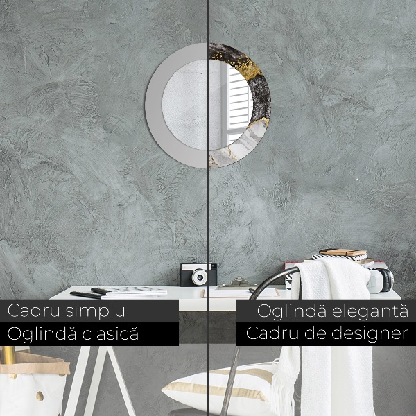 Runder spiegel aufdruck Marmor und Gold