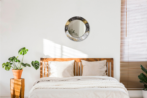 Runder spiegel aufdruck Marmor und Gold