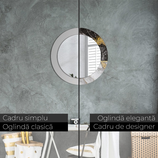 Runder spiegel aufdruck Marmor und Gold