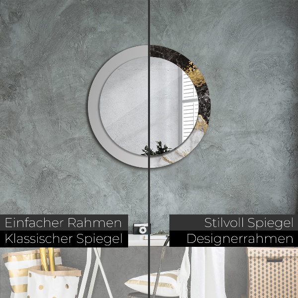 Runder spiegel aufdruck Marmor und Gold