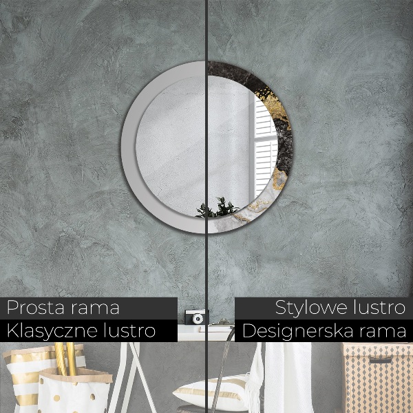 Runder spiegel aufdruck Marmor und Gold