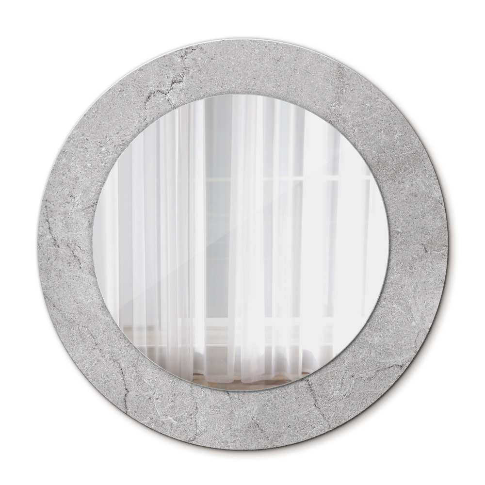 Runder spiegel mit dekoration Grauer Zement