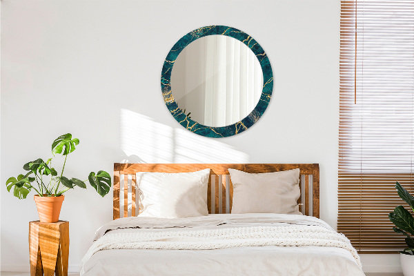 Runder spiegel mit dekoration Grüner Malachit Marmor